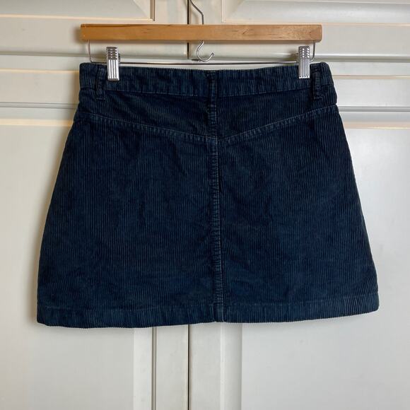 Free People Ray Corduroy Mini Skirt Black Sz 6 100% Cotton High Waist - Picture 3 of 10